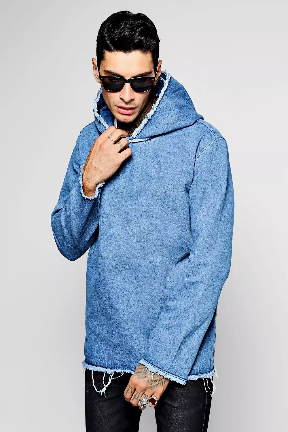 Oversized on sale denim hoodie